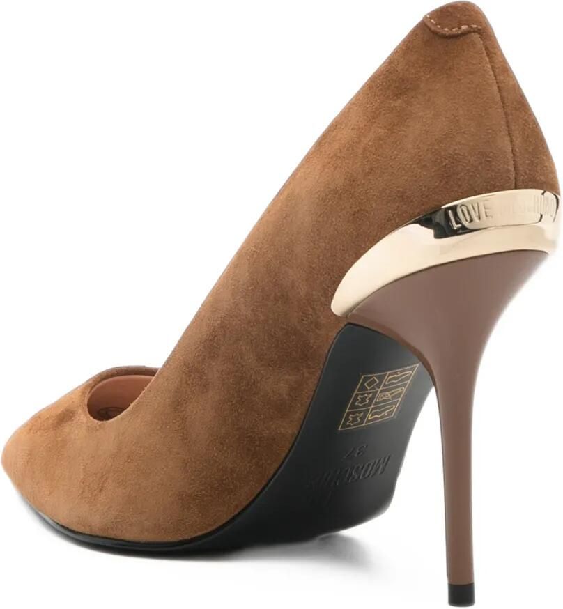 Love Moschino Scarpad.Spillo 95 logo-plaque pointed-toe pumps Bruin - Foto 2
