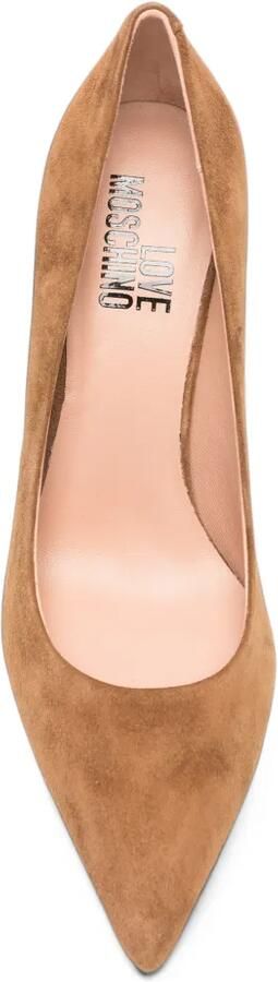 Love Moschino Scarpad.Spillo 95 logo-plaque pointed-toe pumps Bruin - Foto 3