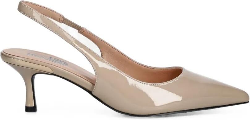 Love Moschino Slingback pumps met gelakte afwerking Beige