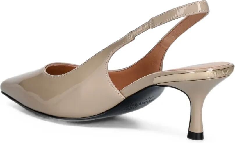 Love Moschino Slingback pumps met gelakte afwerking Beige - Foto 3