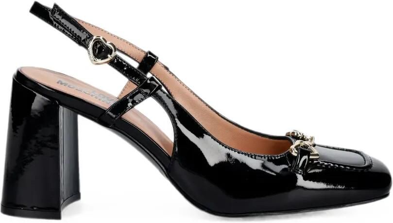 Love Moschino Slingback pumps met hartgesp Zwart