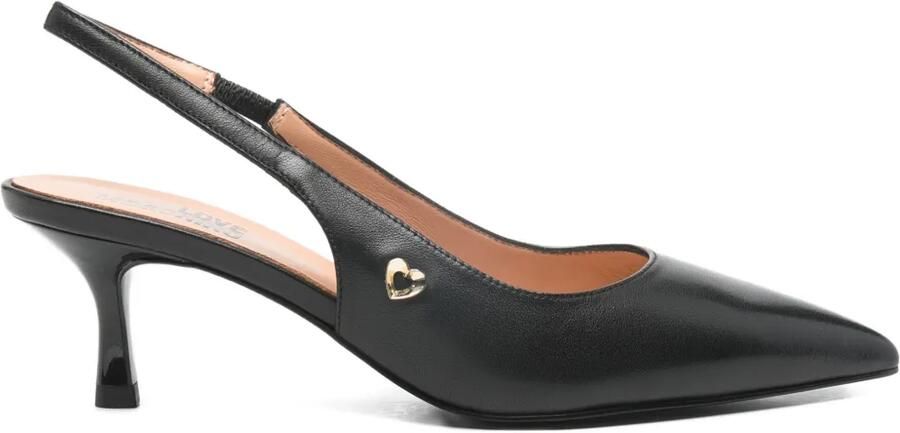 Love Moschino Slingback pumps met hartpatch Zwart