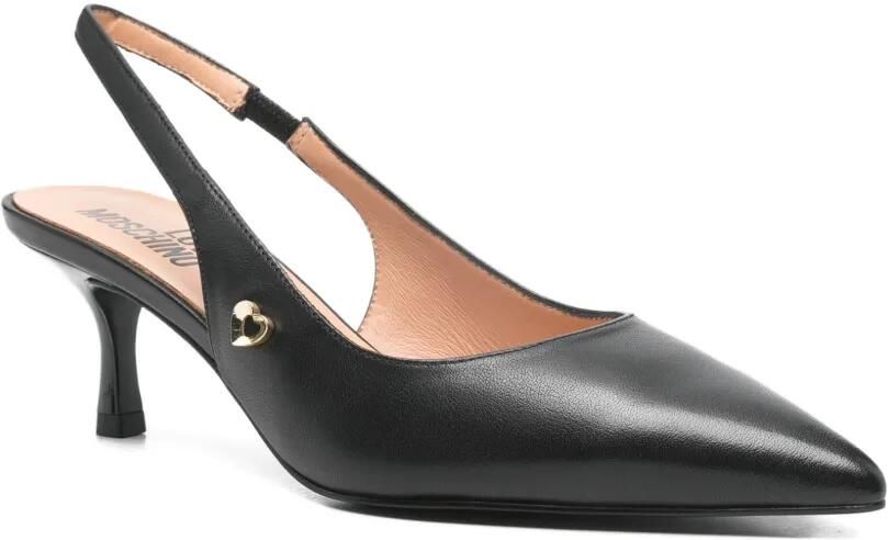 Love Moschino Slingback pumps met hartpatch Zwart - Foto 3