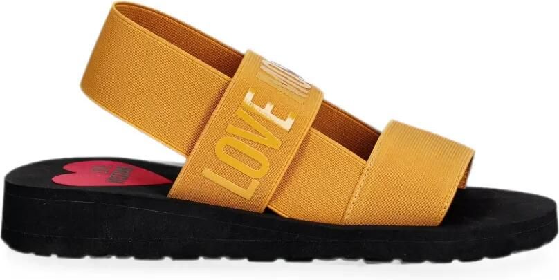 Love Moschino Slingback sandalen met logoband Geel