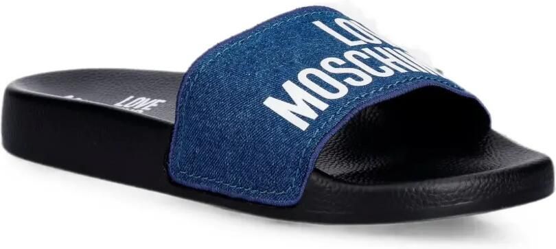Love Moschino Slippers met logoprint Blauw - Foto 4