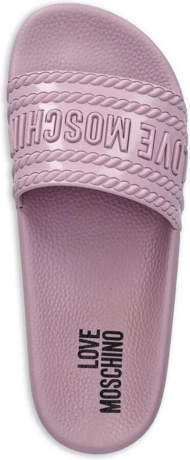 Love Moschino Slippers met touw-detail en logo-reliëf Paars - Foto 2