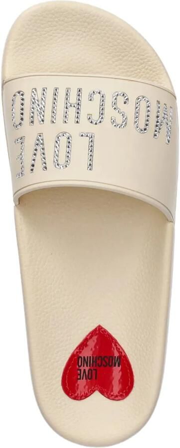 Love Moschino Slippers verfraaid met stras Beige