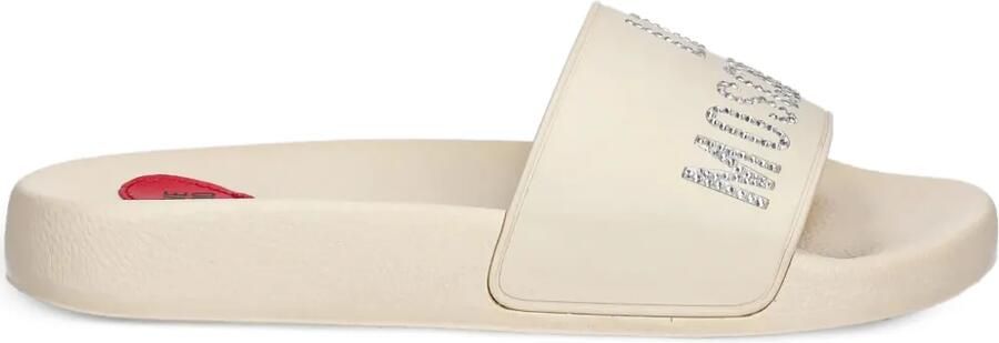 Love Moschino Slippers verfraaid met stras Beige - Foto 3