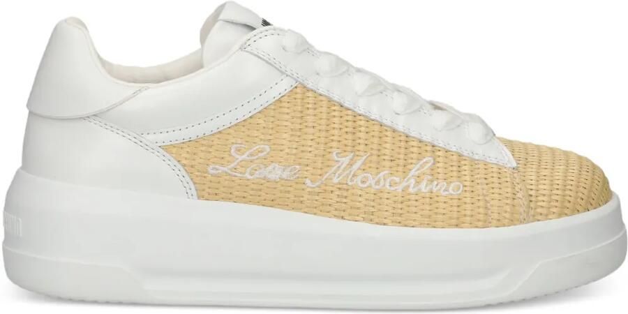 Love Moschino Sneakers met borduurwerk Beige