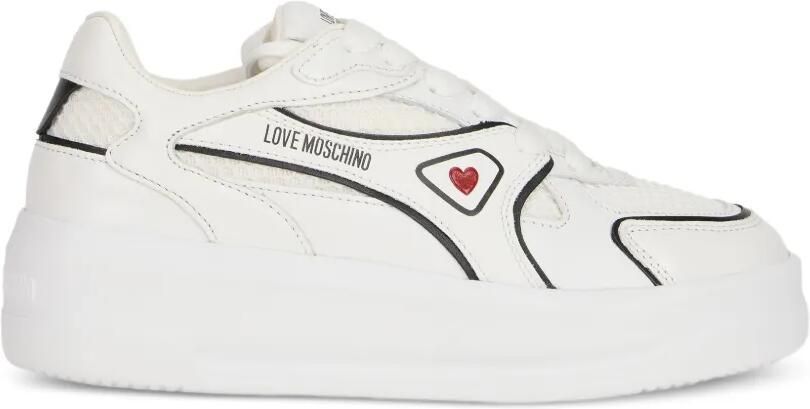 Love Moschino Sneakers met hart patroon Wit