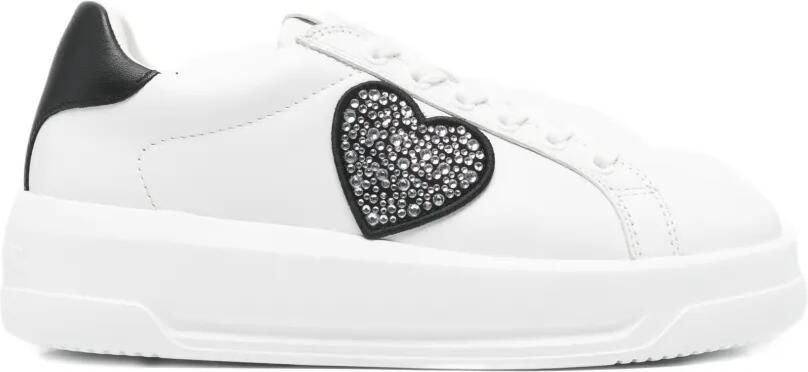 Love Moschino Sneakers met hartdetail Wit