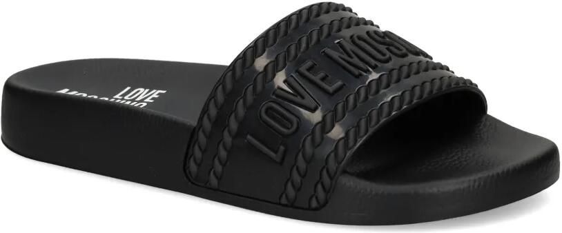Love Moschino Sneakers met logo-reliëf Zwart - Foto 4