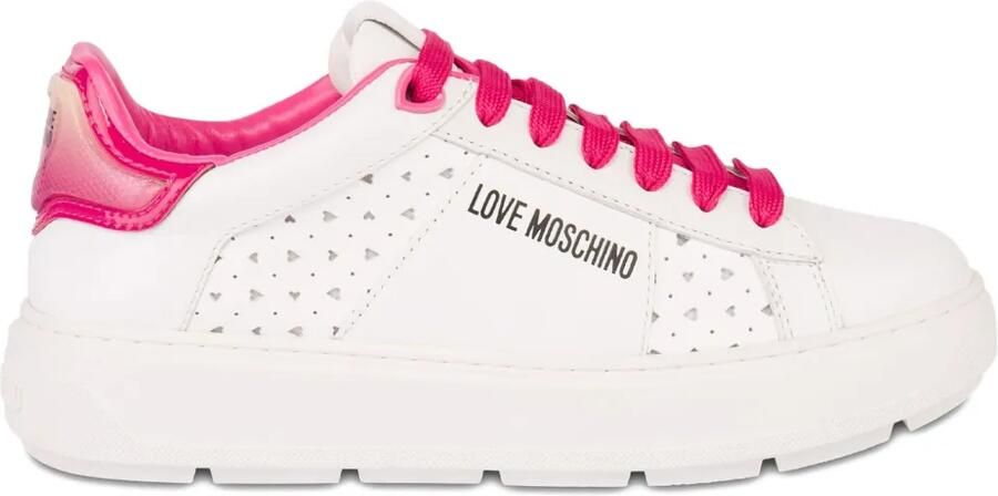 Love Moschino Sneakers met logo Wit