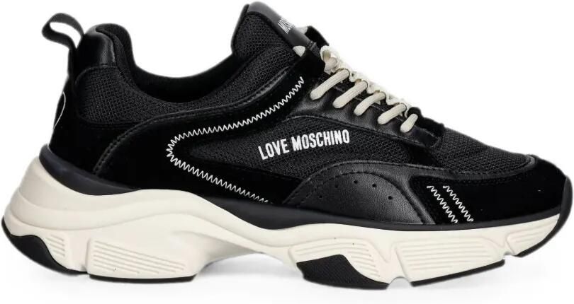 Love Moschino Sneakers met logoprint Zwart