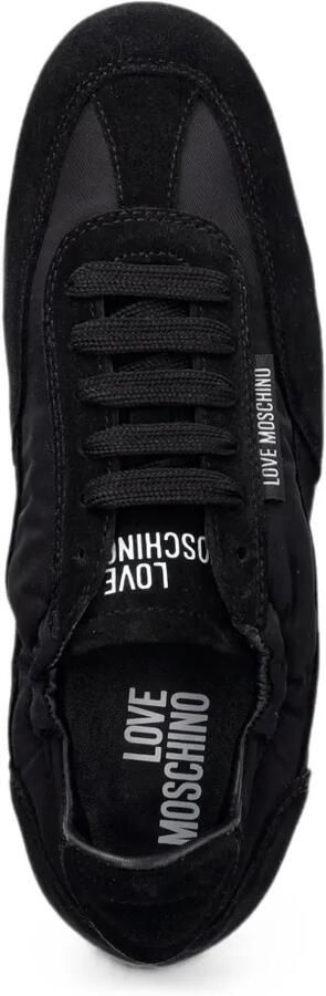 Love Moschino Sneakers met suède vlakken en logo-label Zwart - Foto 4