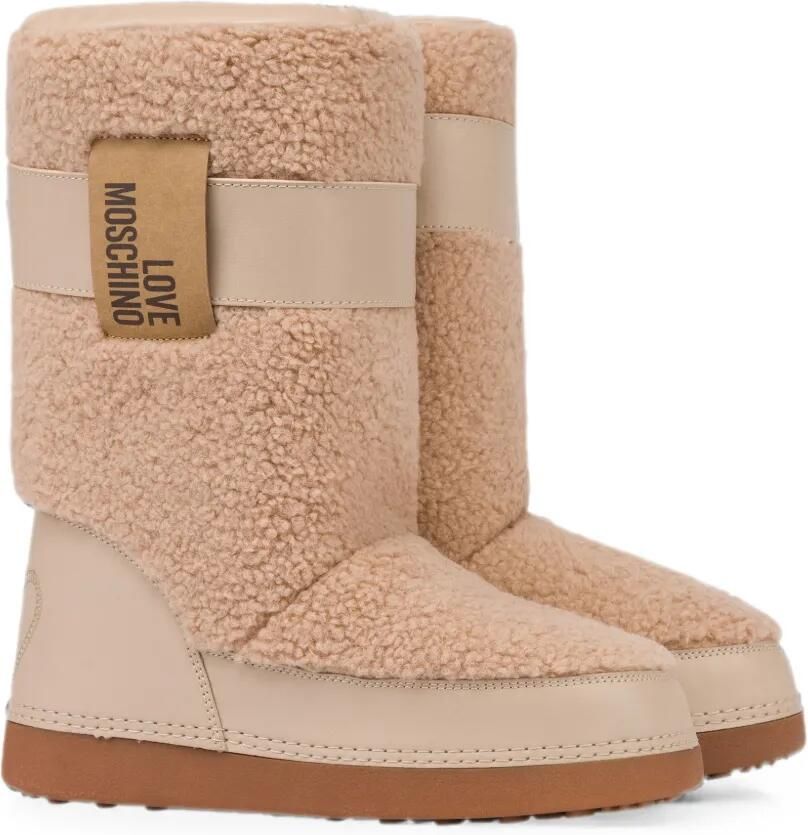 Love Moschino Snow boots van imitatielamswol Beige - Foto 2