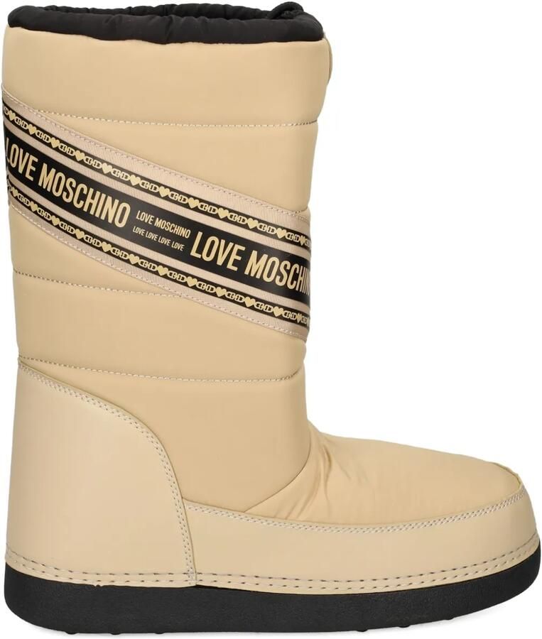Love Moschino Snowboots met logoprint Beige