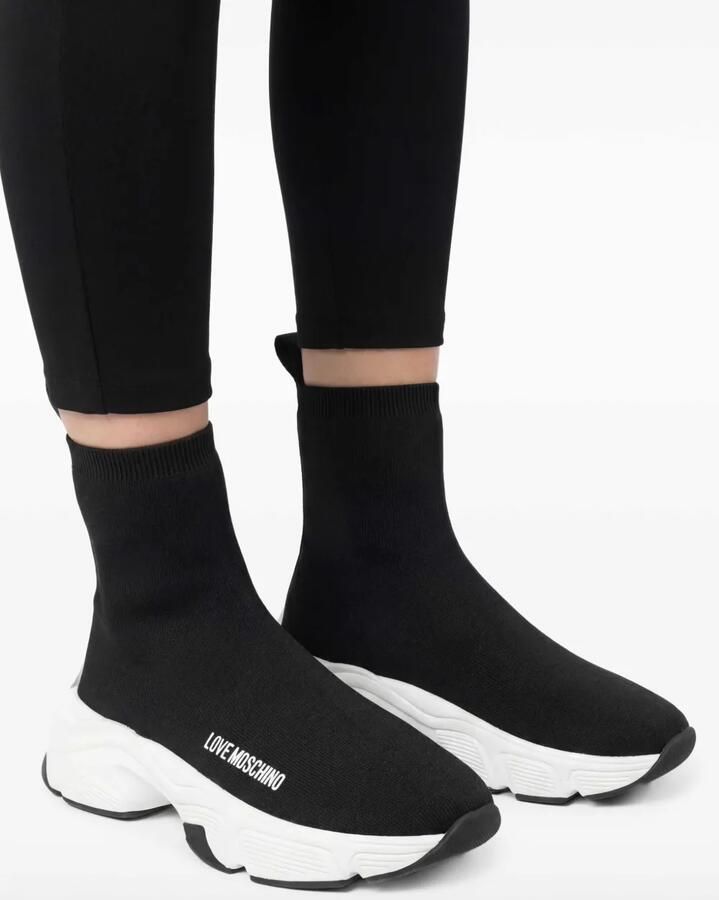 Love Moschino Soksneakers met logo Zwart - Foto 4