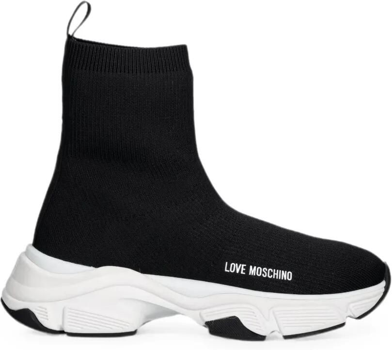 Love Moschino Soksneakers met logoprint Zwart