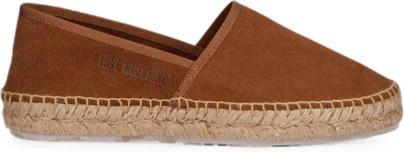Love Moschino Suède espadrilles met gevlochten zool Bruin