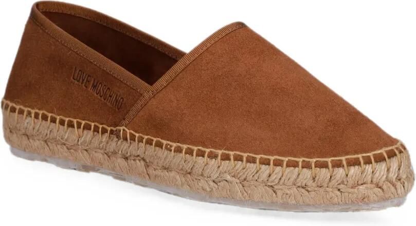 Love Moschino Suède espadrilles met gevlochten zool Bruin - Foto 2