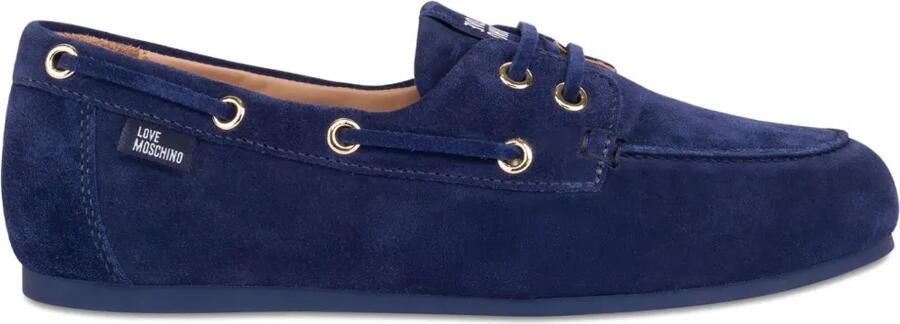 Love Moschino Suède loafers met veters Blauw
