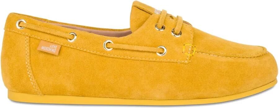 Love Moschino Suède loafers met veters Geel