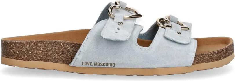 Love Moschino Suède sandalen met hartgesp Blauw