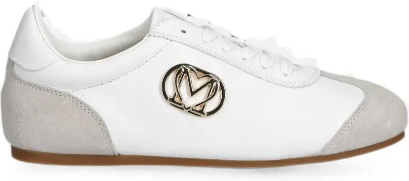 Love Moschino Suède sneakers met logo-plakkaat Wit