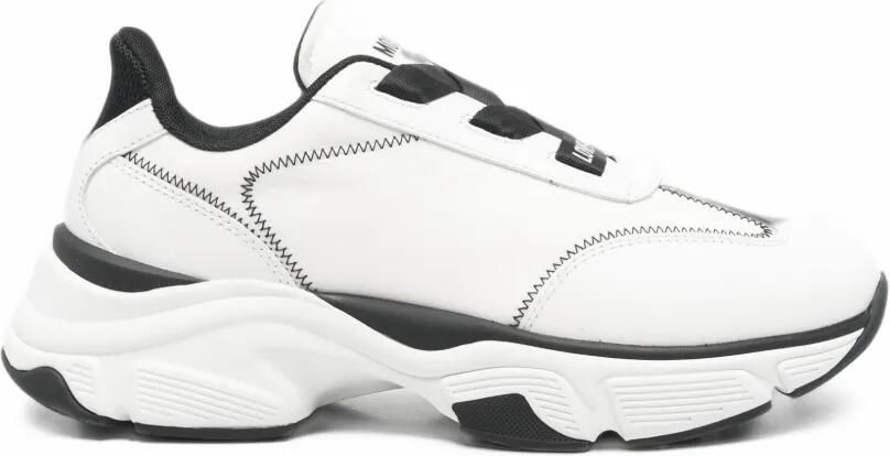 Love Moschino zigzag-stitch chunky-sole sneakers Wit