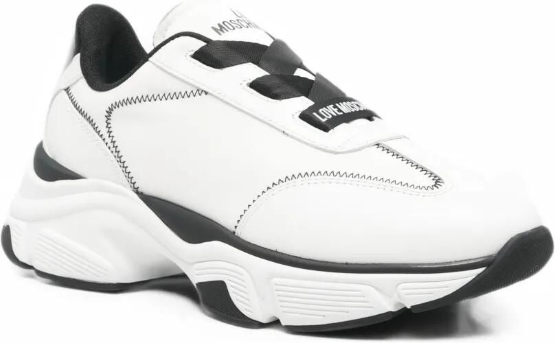 Love Moschino zigzag-stitch chunky-sole sneakers Wit - Foto 3