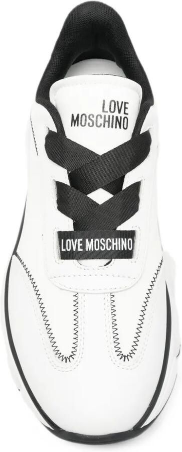 Love Moschino zigzag-stitch chunky-sole sneakers Wit - Foto 4