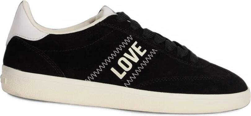 Love Moschino zigzag-stitch logo-print sneakers Zwart