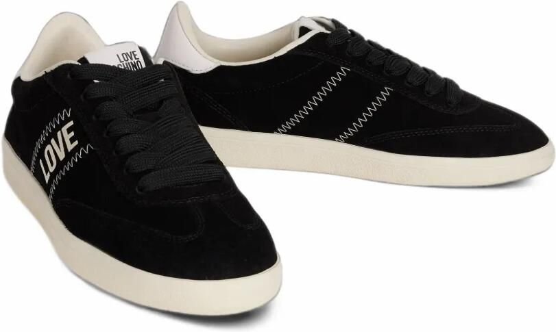Love Moschino zigzag-stitch logo-print sneakers Zwart - Foto 3