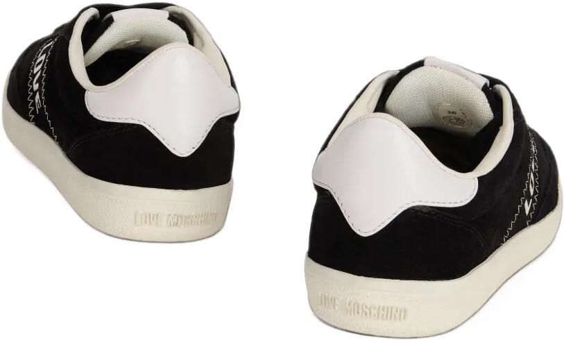 Love Moschino zigzag-stitch logo-print sneakers Zwart - Foto 2