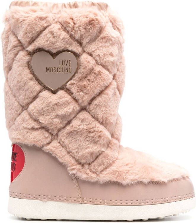 Love Moschino Muiltjes met logoplakkaat Roze