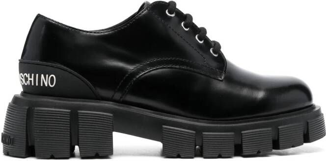 Love Moschino Oxford leren schoenen Zwart