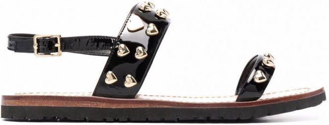 Love Moschino Sandalen met studs Zwart