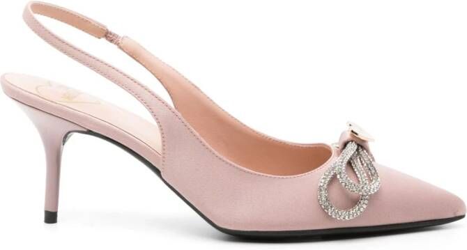 Love Moschino Slingback pumps met logoplakkaat Roze