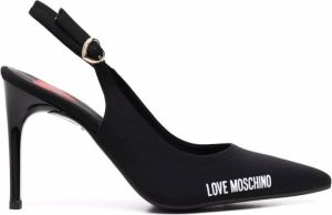 Love Moschino Slingback pumps met logoprint Zwart