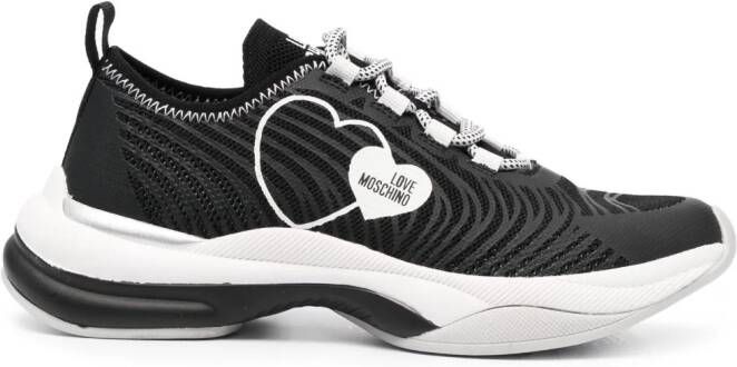 Love Moschino Sneakers met hartprint Zwart