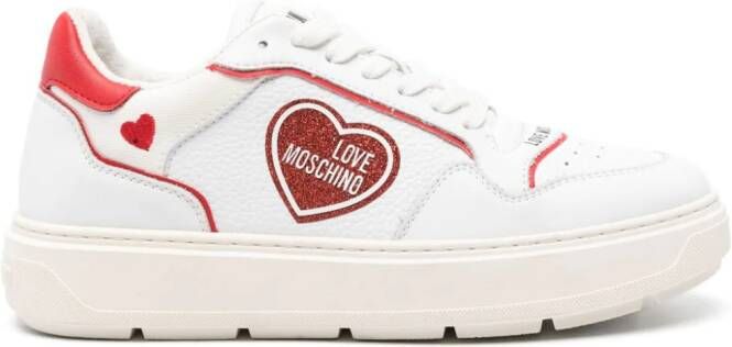 Love Moschino Sneakers met logopatch Wit