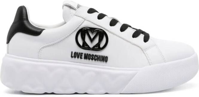 Love Moschino Sneakers met logoplakkaat Wit