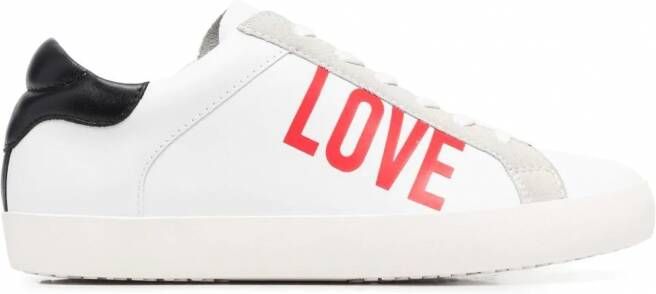 Love Moschino Sneakers met logoprint Wit