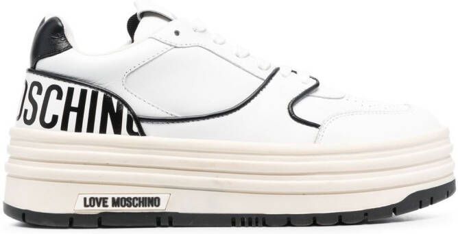 Love Moschino Sneakers met logoprint Wit