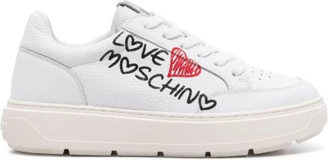 Love Moschino Sneakers met logoprint Wit