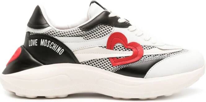 Love Moschino Sneakers met patch Wit