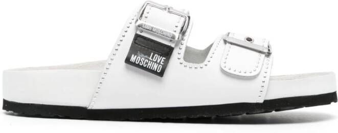 Love Moschino stud-embellished buckled sandals Wit