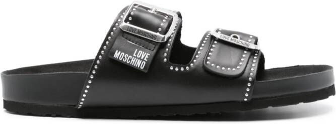 Love Moschino Sandalen verfraaid met studs Zwart