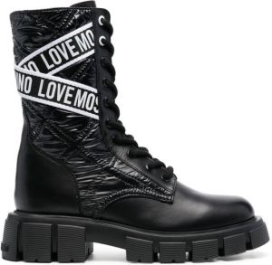 Love Moschino Veterlaarzen met logoband Zwart